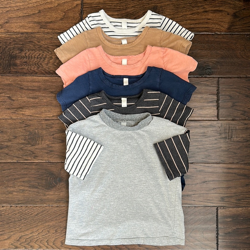 Lot of 5 Childhoods Clothing Basic Tees and 1 Boxy Tee. Size 3T.